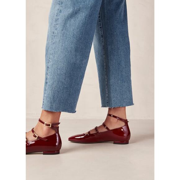 Alohas Luke Multi-Strap Ballerina Shoes Onix Wine Burgundy - 8 - Picture 6 of 8